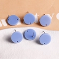 Composants de boucles d'oreilles ronds en acrylique lavande avec tiges pour bijoux DIY - Violet Bleu Brillant