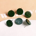 Lot de six clous d'oreilles ronds en acrylique vert foncé avec texture marbrée pour DIY - Vert Sable Mouvant Brillant