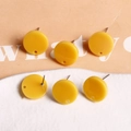 Süße gelbe runde Acryl-Ohrstecker mit Metallstiften im 6-teiligen DIY-Set-Paket - Glänzend Sonnenblumenfarben