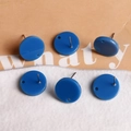 Runde Acryl Ohrstecker in Königsblau für DIY Schmuckherstellung mit Lochung - Blau Glatt