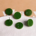 Boucle d'oreille ronde en résine verte avec texture argentée et trou de DIY - Vert Brillant