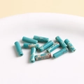 Blue cylinder turquoise beads with brown marble texture for DIY jewelry making - Cylinder Bead No. 33 / 1 Piece