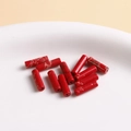 Red emperor stone cylinder beads with white marble texture for DIY jewelry making - Cylinder Bead No. 43 / 1 Piece