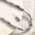 Rectangle beads with purple and blue marble pattern for DIY craft jewelry making - Square Style (7) / 1 Piece / Multicolor (Purple/Sky Blue/Beige)