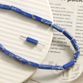 Deep blue rectangular lapis lazuli beads with natural texture for jewelry making - Square 23 (Loose Bead) / 1 Piece (13*5mm) / Dark Blue