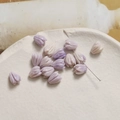 Purple and white tulip flower beads with vertical texture for DIY jewelry making - Tulip Bud (3#) / 1 Piece / Purple