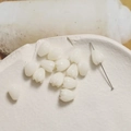 Macro detail of white tulip-shaped resin beads for DIY jewelry and beaded accessories - Tulip Flower Bud (6#) / 1 Piece / Milky White