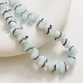 Perles de verre en forme de cœur bleu clair avec motifs de vagues pour bijoux DIY - 120# Bleu Clair (Pièce Unique)
