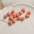 Macro shot of pink tulip shell beads with fine vertical textures for DIY jewelry making - Tulip Flower Bud (10#) / 1 Piece / Pink