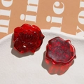 Zwei rote lichtdurchlässige Harz-Kamelien-Rosenblüten für DIY-Schmuck und Haarspangen - Rot