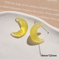 Translucent yellow crescent moon resin charms for DIY jewelry 18mmx22mm size - Moon Style