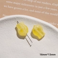 Yellow fish shaped resin bead 16x13mm with detailed carving for DIY jewelry making - Fish Style