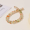 Handmade 12mm colorful polka dot glass beads for DIY necklaces and bracelets - Green And Brown Tri-Color Polka Dot Bead (17)