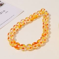 Detail of 12mm glass beads with bright orange and yellow polka dots for DIY jewelry - Light Yellow And Orange Polka Dot Ball (19)