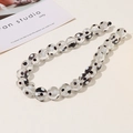 Detailed view of clear glass beads with black and white polka dots for DIY jewelry making - Black And White Polka Dot Ball (21)