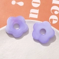 Close-up of lavender translucent 5-petal flower charms on white tray for DIY jewelry making - Light Purple (73#)
