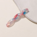 Detail of twisted acetate hair clip with pink blue purple gradient and gold glitter - 1# Rose Red Blue