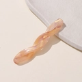 Detail of twisted acetate hair clip featuring peach pink and purple marble pattern - 4# Champagne Gold
