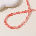 Pink cube stone beads for jewelry making with translucent natural texture for DIY crafts - Oval Cube (20#) / 1 Piece / Pink