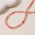 Macro view of polished translucent pink pear-shaped quartz beads with natural textures - Water Drop Style (15#) / 1 Piece / Pink