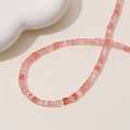 Macro shot of pink strawberry crystal square beads for DIY jewelry making - Cube Shape (12#) / 1 Piece / Pink