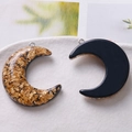 Pendenti a luna in resina con foglia d'oro a forma di C per collane fai-da-te e gioielli - Stile Luna Foglia d'Oro