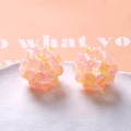 32mm handmade woven hollow gradient colorful acrylic bead balls for DIY hair accessories - Yellow Pink (A5-2 #1)