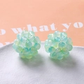 Macro view of handmade gradient light green and blue woven beaded spheres for accessories - Green (A5-2 #3)