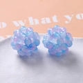 Macro detail of 32mm blue and purple gradient woven round ball bead hair accessories - Blue Purple (A5-2 #7)