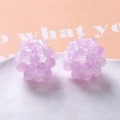 Detail view of 32mm lavender purple hand-woven acrylic beaded spheres for DIY hair accessories - Light Purple (A5-2 #9)