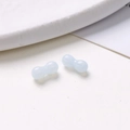 Macro detail of 8mm light blue peanut-shaped glass beads for DIY jewelry making - Style 21 (21#) / 1 Piece/Pack