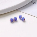 Macro shot of 8mm purple striped glass beads with red dots for DIY jewelry making - Style 18 (18#) / 1 Piece/Pack