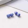 Macro shot of 8mm peanut-shaped glass beads with blue and white porcelain pattern - Style 16 (16#) / 1 Piece/Pack