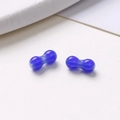 Macro shot of two dark blue peanut-shaped glass beads for DIY jewelry making - Style 14 (14#) / 1 Piece/Pack