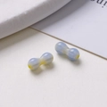 Detailed macro shot of blue and yellow peanut-shaped glass beads for DIY jewelry making - Style 9 (9#) / 1 Piece/Pack