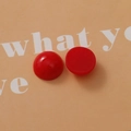 18mm deep red round resin cabochon with glossy dome and flat back for DIY crafts - Red