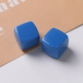 Close-up of 20mm blue macaron square resin charms with glossy finish for DIY jewelry - Dark Blue