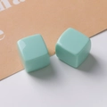 Detail of 20mm mint green resin cube charms with glossy finish for jewelry making - Light Green