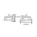 Gedetailleerde weergave van geometrische zirkoon oorknopjes van 4,8 mm bij 2,4 mm - 2.4mm x 4.8mm / Platina Kleur Trapezium