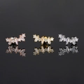 Tres piercings para cartílago de acero inoxidable con circonitas en oro, plata y oro rosa - Oro Blanco (Individual) / S-CC045
