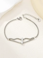 Detail van zilveren roestvrijstalen dubbele boxketting armband met karabijnsluiting - Zilver I