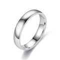 Anillo minimalista de acero de titanio plateado pulido con acabado espejo para hombres - Talla 6 / 4MM Plateado