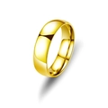 Gepolijste roestvrijstalen ring met 18K gouden afwerking en ronde boogvorm - Maat 6 / Koepel gepolijste stijl / 6mm / Goud