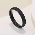 Minimalist black stainless steel ring with a frosted matte finish and polished inner band - Size 5 / 4mm / Black