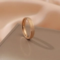 Minimalist 4mm rose gold stainless steel ring with elegant matte sandblasted finish - Size 5 / 4mm / Rose Gold