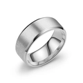 Minimalistischer Ring aus Titanstahl für Herren mit gebürsteter Oberfläche und Politur - Silber