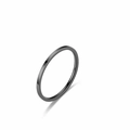 Bague minimaliste en acier titane noir avec finition polie et style industriel chic - Taille 6 / 2MM Largeur / Noir