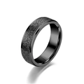 Minimalist black matte stainless steel ring with polished edges and industrial style - Size 5 / 6mm / Black