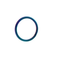 Gepolijste titaniumstalen ring met een regenboogkleurige blauwe en paarse afwerking - Maat 7 / 2mm Veelkleurig