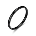 Gepolijste minimalistische zwarte titanium stalen ring met een glad gebogen oppervlak voor elk - Maat 7 / 2mm Zwart